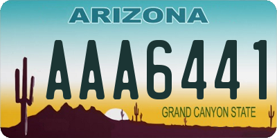 AZ license plate AAA6441