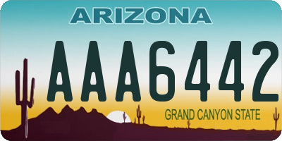 AZ license plate AAA6442