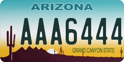 AZ license plate AAA6444