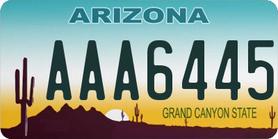 AZ license plate AAA6445