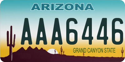 AZ license plate AAA6446