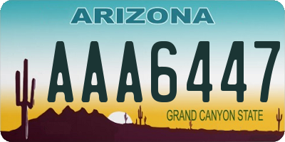 AZ license plate AAA6447