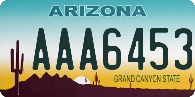 AZ license plate AAA6453