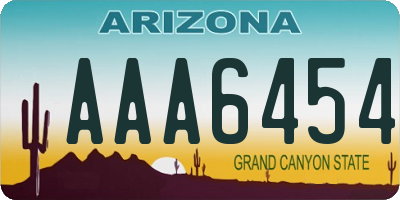 AZ license plate AAA6454