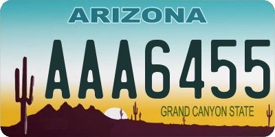 AZ license plate AAA6455