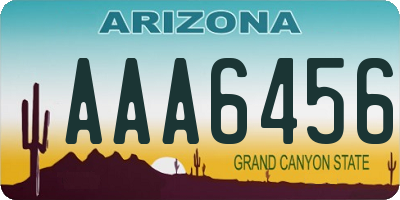 AZ license plate AAA6456