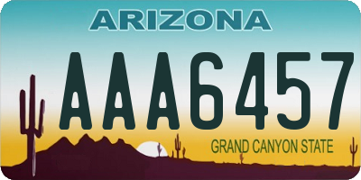 AZ license plate AAA6457