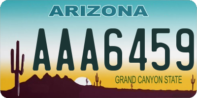 AZ license plate AAA6459