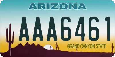 AZ license plate AAA6461