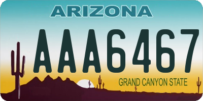 AZ license plate AAA6467