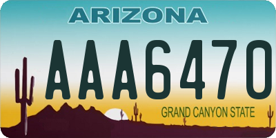 AZ license plate AAA6470