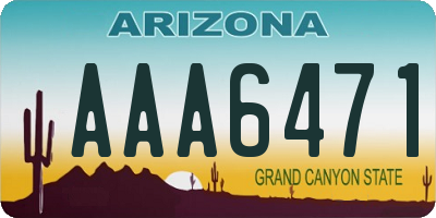 AZ license plate AAA6471