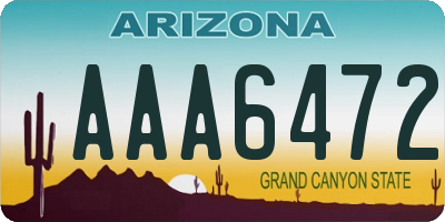 AZ license plate AAA6472