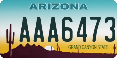 AZ license plate AAA6473