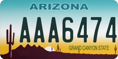 AZ license plate AAA6474