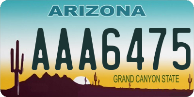 AZ license plate AAA6475