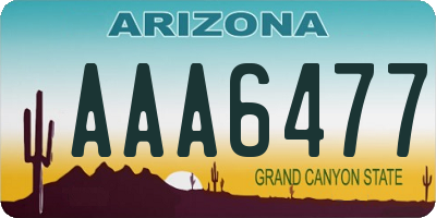 AZ license plate AAA6477