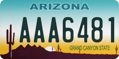 AZ license plate AAA6481