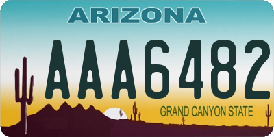 AZ license plate AAA6482