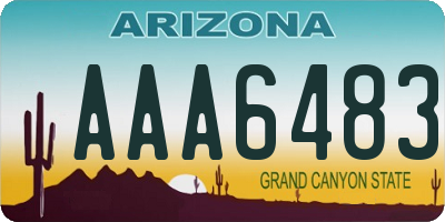 AZ license plate AAA6483