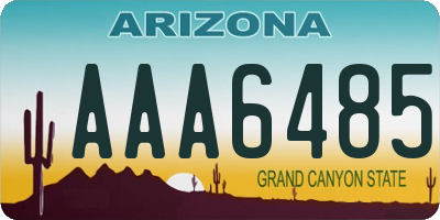 AZ license plate AAA6485