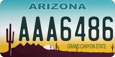 AZ license plate AAA6486