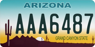 AZ license plate AAA6487