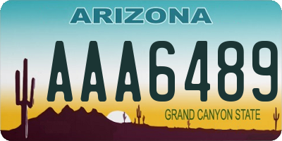 AZ license plate AAA6489