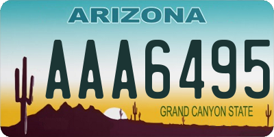 AZ license plate AAA6495