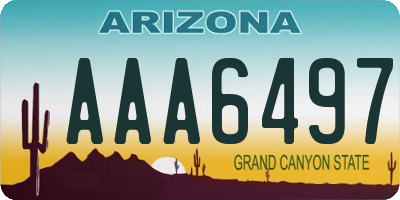 AZ license plate AAA6497