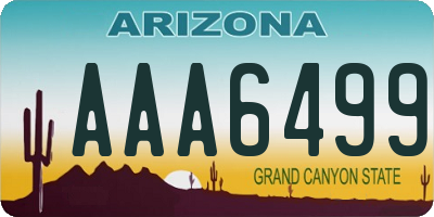 AZ license plate AAA6499