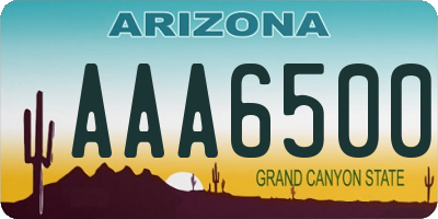 AZ license plate AAA6500