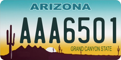 AZ license plate AAA6501