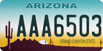 AZ license plate AAA6503