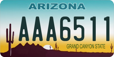 AZ license plate AAA6511