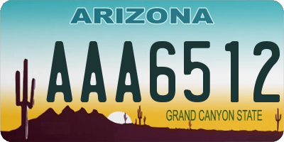 AZ license plate AAA6512