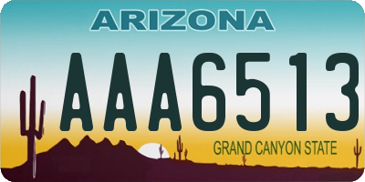 AZ license plate AAA6513