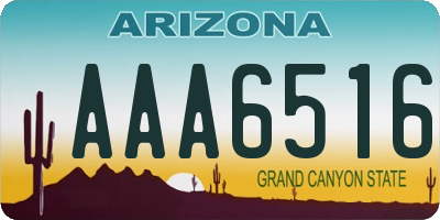 AZ license plate AAA6516