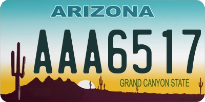 AZ license plate AAA6517