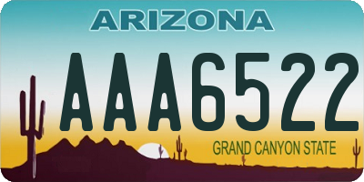 AZ license plate AAA6522