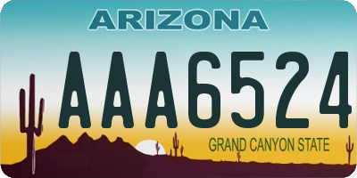 AZ license plate AAA6524