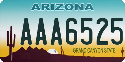 AZ license plate AAA6525