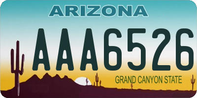 AZ license plate AAA6526