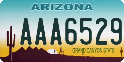 AZ license plate AAA6529