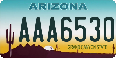 AZ license plate AAA6530