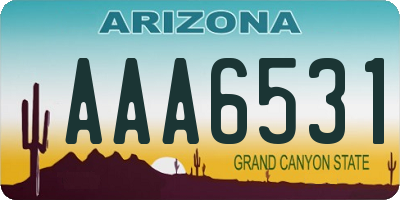 AZ license plate AAA6531