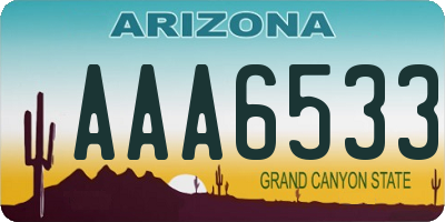 AZ license plate AAA6533