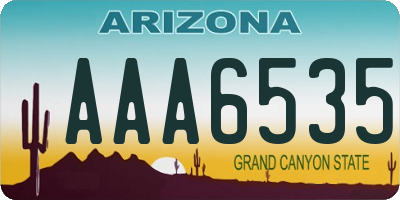 AZ license plate AAA6535