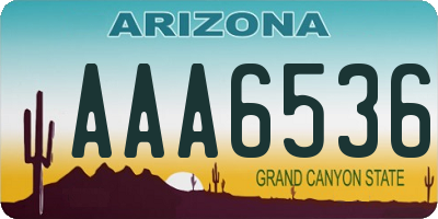 AZ license plate AAA6536