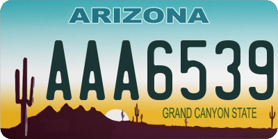 AZ license plate AAA6539